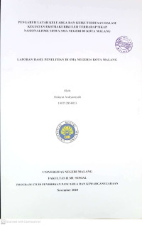 Image of Pengaruh Latar Keluarga dan Keikutsertaan dalam Kegiatan Ekstrakurikuler terhadap Sikap Nasionalisme Siswa SMA Negeri 6 Malang