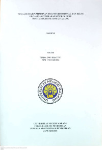 Image of Pengaruh Kepemimpinan Transformasional dan Iklim Oganisasi Terhadap Kinerja Guru di SMA Negeri Se-Kota Malang