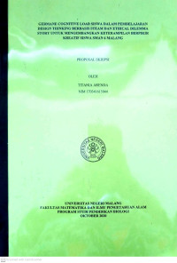 Image of Germane Cognitive Load Siswa dalam Pembelajaran Design Thinking Berbasis Steam dan Ethical Dilemma Story untuk Mengembangkan Keterampilan Berpikir Kreatif Siswa SMAN 6 Malang