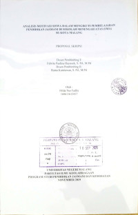 Image of Analisis Motivasi Siswa Dalam Mengikuti Pembelajaran Pendidikan Jasmani di Sekolah Menengah Atas (SMA) Se-Kota Malang