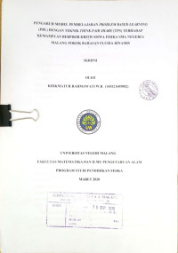 Image of Pengaruh Model Pembelajaran Problem Based Learning (PBL) dengan Teknik Think Pair Share (TPS) terhadap Kemampuan Berpikir Kritis Siswa Fisika SMA Negeri 6 Malang Pokok Bahasan Fluida Dinamis