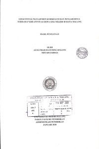 Image of Efektivitas Manajemen Kuikulum dan Pengaruhnya Terhadap Kreativitas Siswa SMA Negeri di Kota Malang