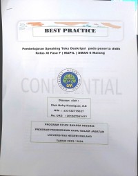 Image of Best Practice; Pembelajaran Speaking Teks Deksripsi pada peserta didik kelas XI Fase F  (MAPIL) SMAN 6 Malang