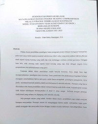 Image of Peningkatan Prestasi Belajar Mata Pelajaran Bahasa Inggris Reading Comprehension Melalui Strategi Pembelajaran Kooperatif Model STAD